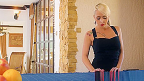 Christina gives her stepdaughter a lesson in cock sucking