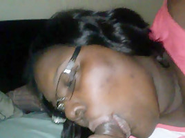 Chubby black slut sucks my cock in free amateur porn