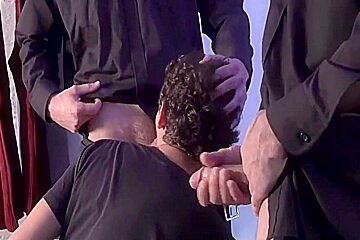Church Twink Caught Jacking By Two Man-sized Prick Gay Priests
