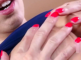 Classic blonde teeasing by the door before fingering her wet