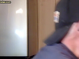 Cock hungry gloryhole DILF sucks dick in home private video