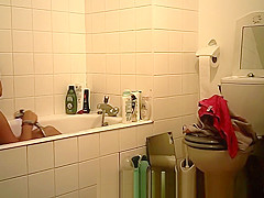 College girl with big tits takes a bath