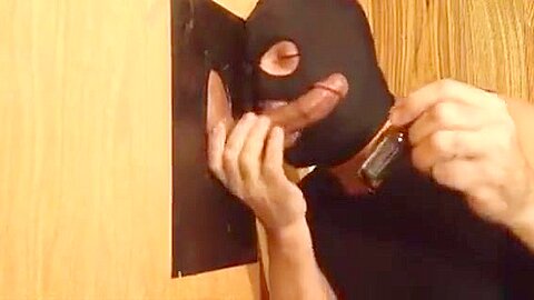 College student 18+ with a Big Black Cock at the Gloryhole