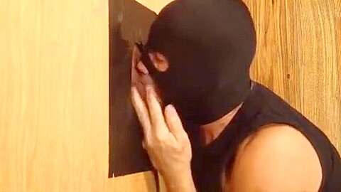 College student 18+ with a Big Black Cock at the Gloryhole