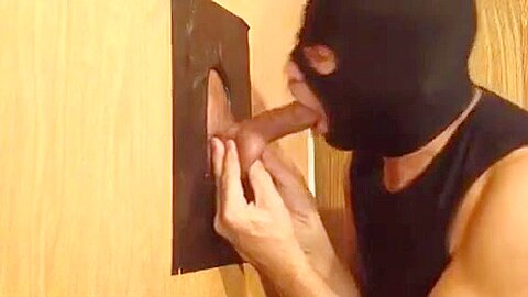 College student 18+ with a Big Black Cock at the Gloryhole