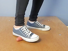 Converse cockcrush and shoejob with cumshot