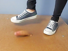 Converse cockcrush and shoejob with cumshot