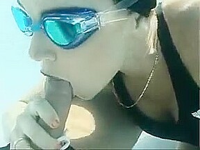 Couple enjoys oral sex under water