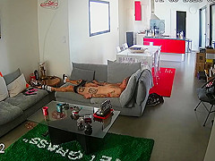 Couple having sex in front of ip cam