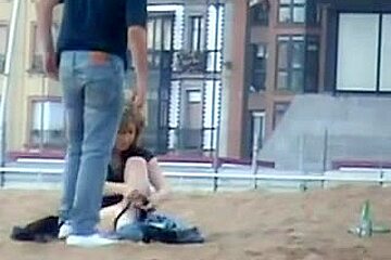 Couple having sex on the beach