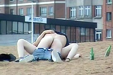 Couple having sex on the beach