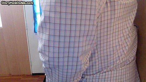 Cum in mouth gaydaddy sucks gloryhole cock at his home