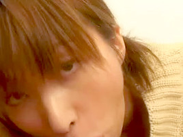 Cute Japanese whore sucks a pecker dry