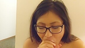 Cute nerdy asian girl that is just awesome! The camera work sucks 