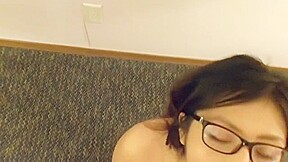Cute nerdy asian girl that is just awesome! The camera work sucks 