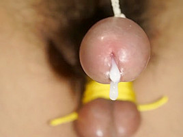 Daily Bondage 3- Super HD slit drip and balls worship- hands free cum