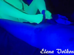 Delicious Neon Blowjob And Handjob