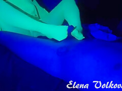 Delicious Neon Blowjob And Handjob