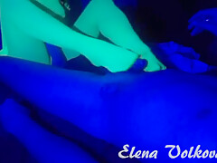Delicious Neon Blowjob And Handjob