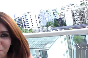Dirty asian ladyboy jerks off