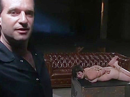 Divine tart performing in BDSM action