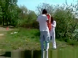 Doggy style outdoor sex on a picnic