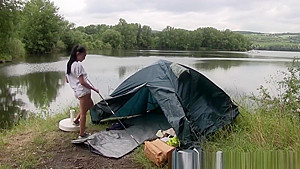 Dutch teen 18+ Jizzed Camping
