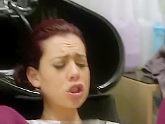 Ebony Hairdresser Dominates teen 18+ Client and teen 18+ Enjoys It