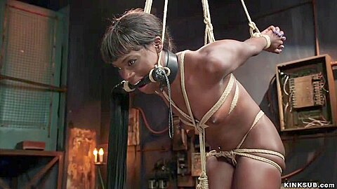 Ebony Slave Rides Sybian And Sucks Cock