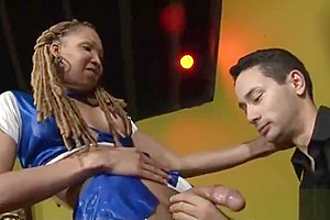 Ebony shemale fucks horny man