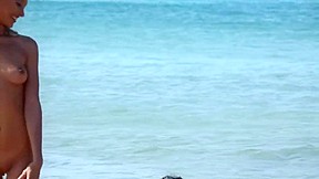 Elly and Scarlett Morgan Nude Swim on beach