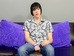 Emo fingers his ass and masturbates after being interviewed