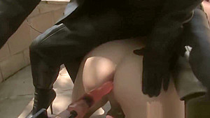 English dom watches sub get both holes fucked