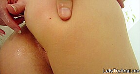 Enhanced boobs gf tries out anal action while being filmed
