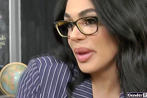 Eva Maxim - Big Boobs Tgirl Teacher Analed