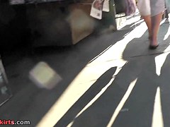 Exciting accidental upskirt pics with cute brunette