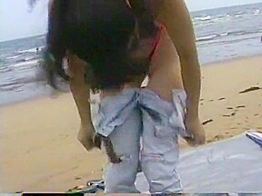 Extreme swimsuit at the beach behind mie university