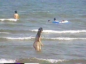 Extreme swimsuit at the beach behind mie university