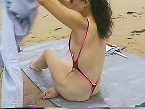 Extreme swimsuit at the beach behind mie university