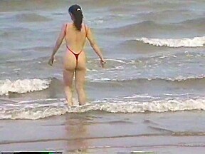 Extreme swimsuit at the beach behind mie university
