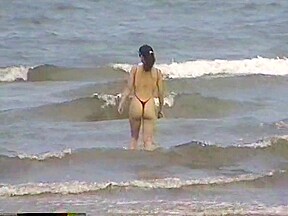 Extreme swimsuit at the beach behind mie university