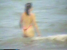 Extreme swimsuit at the beach behind mie university