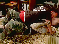 FTM tattooed Viktor Belmont wrestle and fucks queer punk boy