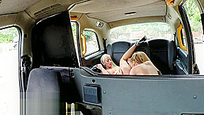 Female Fake Taxi Busty tattooed sexy lesbians fuck in cab