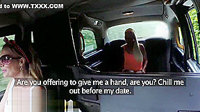 Female Fake Taxi Busty tattooed sexy lesbians fuck in cab