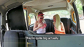 Female Fake Taxi Busty tattooed sexy lesbians fuck in cab