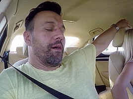 First Hands On The Steering Wheel Then Mouth On The Cock