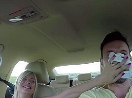 First Hands On The Steering Wheel Then Mouth On The Cock