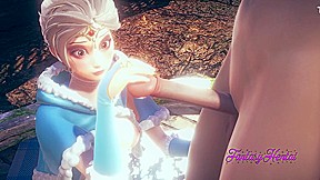 Frozen Elsa Handjob And Blowjob Cumming In Her Mouth - Hentai 3d And 3d Hentai