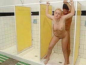 Fucked and facialized after shower